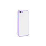 GGM GİYİM & AKSESUAR iPhone 7-8 - Se 2020 ile Uyumlu Arka Kısmı Mat Şeffaf Yapıya Sahip Kenarları Silikon Tpu Malzemeden Üretilmiş Renkli Tuşlara Sahip Kamera Korumalı Transparan Kılıf (Lila)