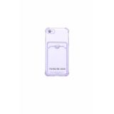 GGM GİYİM & AKSESUAR iPhone 7-8-SE ile Uyumlu Şeffaf Yapıya Sahip Arka Ksımında Kartlık Bölmeli Kolay Kullanım Sağlayan Telefon Kılıfı (Lila)