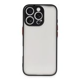 GGM GİYİM & AKSESUAR iPhone ile Uyumlu Arka Kısmı Mat Şeffaf Yapıya Sahip Kenarları Silikon Tpu Malzemeden Üretilmiş Renkli Tuşlara Sahip Kamera Korumalı Transparan Kılıf (iPhone 16 Pro Siyah)