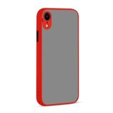 GGM GİYİM & AKSESUAR iPhone Xr ile Uyumlu Arka Kısmı Mat Şeffaf Yapıya Sahip Kenarları Silikon Tpu Malzemeden Üretilmiş Renkli Tuşlara Sahip Kamera Korumalı Transparan Kılıf (Kırmızı)