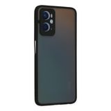 GGM GİYİM & AKSESUAR Realme C25Y Arka Kısmı Mat Şeffaf Yapıya Sahip Kenarları Silikon Tpu Malzeme ve Renkli Tuşlara Sahip Kamera Korumalı Kılıf (Siyah, Realme C25Y)