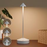GGNOO Alüminyum LED Pilli Masa Lambası, 2700K-6000K, Kısılabilir LED Masa Lambası, Kablosuz, Dokunmatik Kumanda, IP54 Su Geçirmez, İç/Dış Mekan, Restoran, Bar, Teras, Yatak Odası İçin