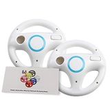 GH Mario Kart 8 Steering Wheel Compatible with Nintendo Wii (Original White, 2 Pack), Racing Games Wheels for Wii (U) Remote Controller (6 Colors Available)