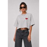 GHAND Kadın Premium Boxy Fit Crop Basic Oversize Tişört