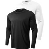 Ghassy Co. 2'li Paket Erkek %100 Pamuklu Likralı Spor Koşu Günlük Antrenman Uzun Kollu Penye T-shirt