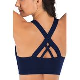 Ghassy Co. Çarpraz Sırt Detaylı Criss Cross Yoga Egzersiz Fitness Lacivert Kadın Spor Sütyen