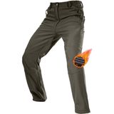 Ghassy Co. Co. Erkek Çift Katmanlı Ultra Kalın Kışlık Kayak Motorcu Outdoor Softshell Pantolon - Haki