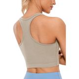 Ghassy Co CRS004 Racerback Running Yoga Egzersiz Fitness Bej Spor Sütyen
