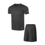 GHASSY CO. Erkek 2'li Set Nem Emici Koşu Egzersiz Şort T-shirt Takım