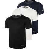 Ghassy Co. Erkek 3'lü Paket Dry Fit Siyah Lacivert Beyaz Atletik Nem Emici Günlük Tshirt - Renkli