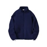 Ghassy Co. Erkek Alaska Regular Peluş Sherpa Kışlık Tam Fermuarlı Polar Sweatshirt LACİVERT S