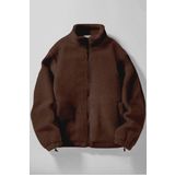 Ghassy Co. Erkek Alaska Regular Peluş Sherpa Kışlık Tam Fermuarlı Polar Sweatshirt