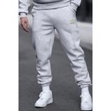 Ghassy Co. Erkek Armalı Günlük Rahat Içi Şardonlu Üç Iplik Paça Lastikli Jogger Eşofman Altı - 2XL - Gri - Melanj
