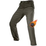 Ghassy Co. Erkek Çift Katmanlı Ultra Kalın Kışlık Kayak Motorcu Outdoor Softshell Pantolon HAKİ S
