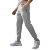 Ghassy Co. Erkek Dar Paça Running Hafif Koşucu Fitness Gym Athletic Dalgıç Kumaş Spor Eşofman Altı AÇIK GRİ XXL