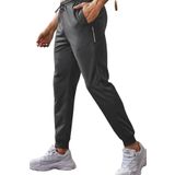Ghassy Co. Erkek Dar Paça Running Hafif Koşucu Fitness Gym Athletic Dalgıç Kumaş Spor Eşofman Altı FÜME L