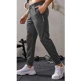 Ghassy Co. Erkek Dar Paça Running Hafif Koşucu Fitness Gym Athletic Dalgıç Kumaş Spor Eşofman Altı FÜME XXL