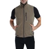 GHASSY CO. Erkek Haki Çok Cepli Açık Polar Yelek