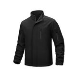 Ghassy Co. Erkek İçi Polarlı Dik Yaka Su ve Rüzgar Geçirmez Softshell Mont SİYAH S