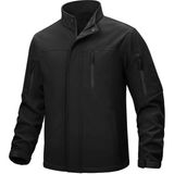 Ghassy Co. Erkek Içi Polarlı Dik Yaka Su ve Rüzgar Geçirmez Softshell Mont - Siyah