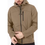 Ghassy Co.Erkek İçi Polarlı Su ve Rüzgar Geçirmez Softshell Spor Mont BEJ M
