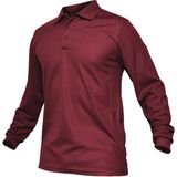 Ghassy Co. Erkek Jersey Golf Polo Gömlek Pike Performans Taktik Askeri Uzun Kollu T-Shirt - Bordo