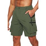 Ghassy Co. Erkek Kamp Yürüyüş Seyahat Hızlı Kuruma Çok Cepli Outdoor Şort - Haki