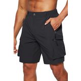 GHASSY CO. Erkek Kamp Yürüyüş Seyahat Hızlı Kuruma Çok Cepli Outdoor Şort