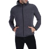GHASSY CO. ERKEK KAPŞONLU POLAR CEKET KOYU GRİ M