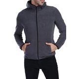 GHASSY CO. ERKEK KAPŞONLU POLAR CEKET KOYU GRİ S