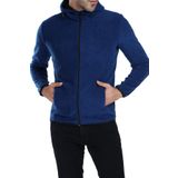 GHASSY CO. ERKEK KAPŞONLU POLAR CEKET MAVİ XXL