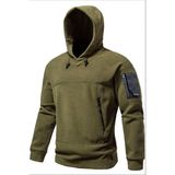 Ghassy Co. Erkek Military Sport Warm Outdoor Kapüşonlu Polar Ceket AÇIK HAKİ L