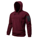 Ghassy Co. Erkek Military Sport Warm Outdoor Kapüşonlu Polar Ceket BORDO M
