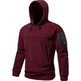 Ghassy Co. Erkek Military Sport Warm Outdoor Kapüşonlu Polar Ceket BORDO S