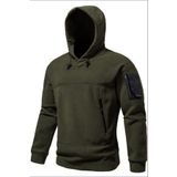 Ghassy Co. Erkek Military Sport Warm Outdoor Kapüşonlu Polar Ceket KOYU HAKİ L