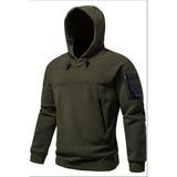 Ghassy Co. Erkek Military Sport Warm Outdoor Kapüşonlu Polar Ceket KOYU HAKİ S