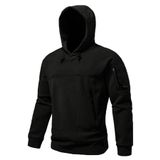 Ghassy Co. Erkek Military Sport Warm Outdoor Kapüşonlu Polar Ceket SİYAH XL