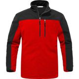 Ghassy Co. Erkek Mountain Windproof Yarım Fermuarlı Cepli Polar - XL - Kırmızı