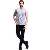 Ghassy Co. Erkek Nem Emici Hızlı Kuruma Atletik Teknik Performans Sporcu Sıfır Kol T-Shirt Gym 108 - 2XL - Açık Gri
