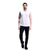 Ghassy Co. Erkek Nem Emici Hızlı Kuruma Atletik Teknik Performans Sporcu Sıfır Kol T-shirt GYM 108 - BEYAZ XXL