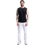 Ghassy Co. Erkek Nem Emici Hızlı Kuruma Atletik Teknik Performans Sporcu Sıfır Kol T-Shirt Gym 108 - Siyah