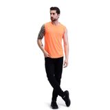 Ghassy Co. Erkek Nem Emici Hızlı Kuruma Atletik Teknik Performans Sporcu Sıfır Kol T-shirt GYM 108 - TURUNCU M