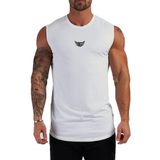 Ghassy Co. Erkek Nem Emici Hızlı Kuruma Atletik Teknik Performans Sporcu Sıfır Kol T-Shirt - M - Beyaz
