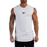 Ghassy Co. Erkek Nem Emici Hızlı Kuruma Atletik Teknik Performans Sporcu Sıfır Kol T-Shirt - S - Beyaz