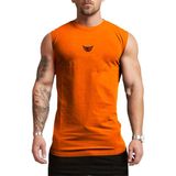 Ghassy Co. Erkek Nem Emici Hızlı Kuruma Atletik Teknik Performans Sporcu Sıfır Kol T-Shirt - S - Turuncu