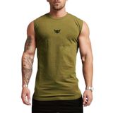 Ghassy Co. Erkek Nem Emici Hızlı Kuruma Atletik Teknik Performans Sporcu Sıfır Kol T-Shirt - XL - Haki