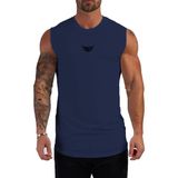 Ghassy Co. Erkek Nem Emici Hızlı Kuruma Atletik Teknik Performans Sporcu Sıfır Kol T-Shirt - XL - Lacivert