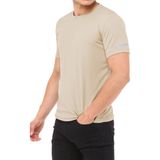 Ghassy Co. Erkek Nem Emici Hızlı Kuruma Atletik Teknik Performans T-Shirt - 2XL - Bej