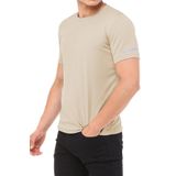 Ghassy Co. Erkek Nem Emici Hızlı Kuruma Atletik Teknik Performans T-Shirt - XL - Bej