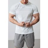 Ghassy Co. Erkek Nem Emici Hızlı Kuruyan Renk Solmayan Atletik Teknik Fitness Spor T-shirt BEYAZ L